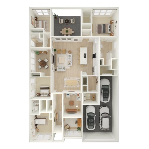 2D floor plan layout for the Geneva by K. Hovnanian® Homes in Sterling Greene, Arlington, TX (Image 4). 2D floor plan layout for the Geneva by K. Hovnanian® Homes in Sterling Greene, Arlington, TX (Image 4).