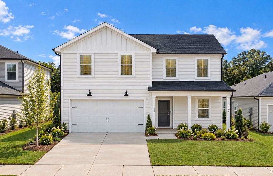 Representative exterior photo of a completed home built from the Starling by Centex in Westford, Sanford, NC (Image 2). Representative exterior photo of a completed home built from the Starling by Centex in Westford, Sanford, NC (Image 2).
