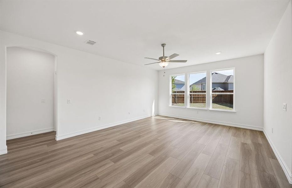 Gathering room with beautiful flooring