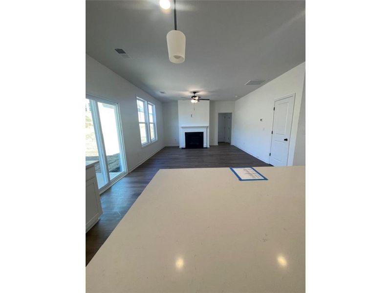 This bright, open-concept living space features du