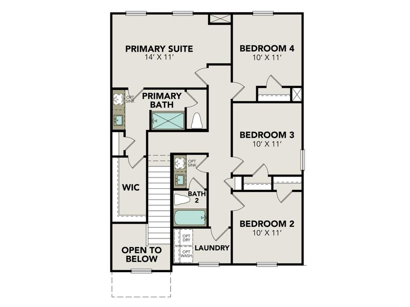 2D floor plan layout for the The Trinity F by Davidson Homes LLC in Lakes at Black Oak, Magnolia, TX (Image 6). 2D floor plan layout for the The Trinity F by Davidson Homes LLC in Lakes at Black Oak, Magnolia, TX (Image 6).