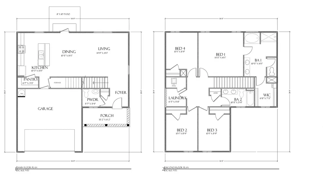 2D floor plan layout of this home in Magnolia Lane, Santa Rosa Beach, FL (Image 2).
