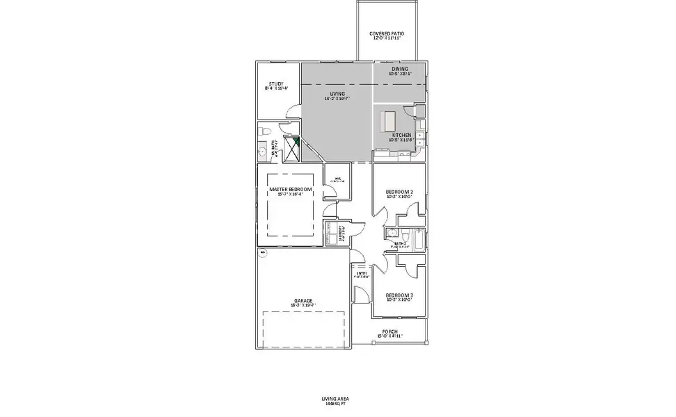 2D floor plan layout for the Bishop by Enchanted Homes in Ballentine Ridge, Lyman, SC (Image 3).