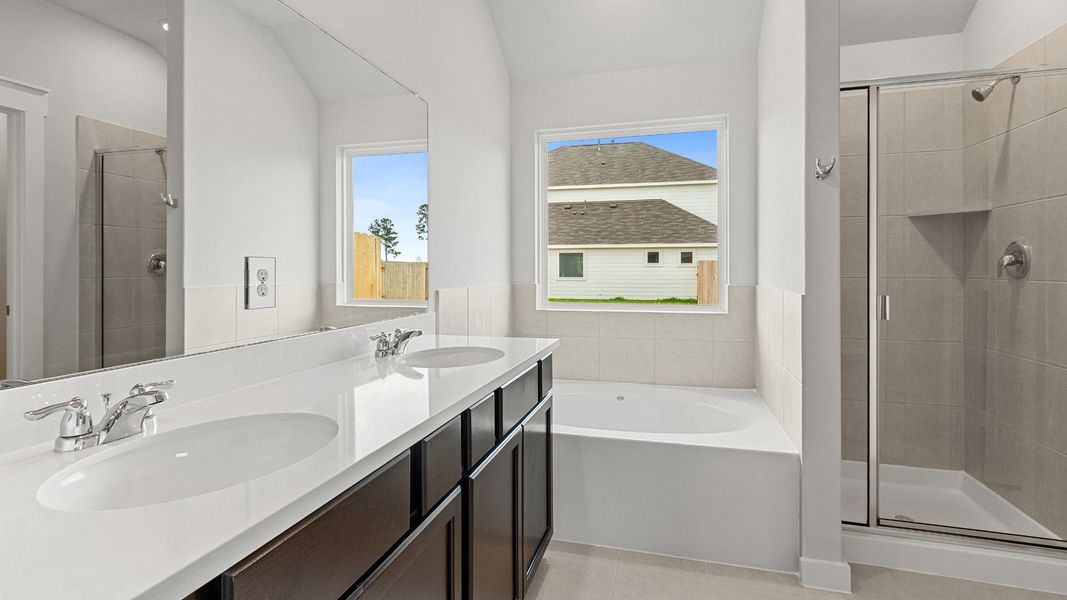 Representative furnished interior of a home built from the Kimbell by Brightland Homes in Sunterra, Katy (Image 12).