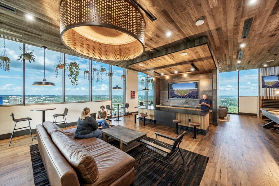 The 41st floor lounge provides owners a place for relaxation or entertainment - whichever is desired in that moment