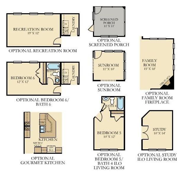 2D floor plan layout of this home in Heron's Walk at Summers Corner, Summerville, SC (Image 4).