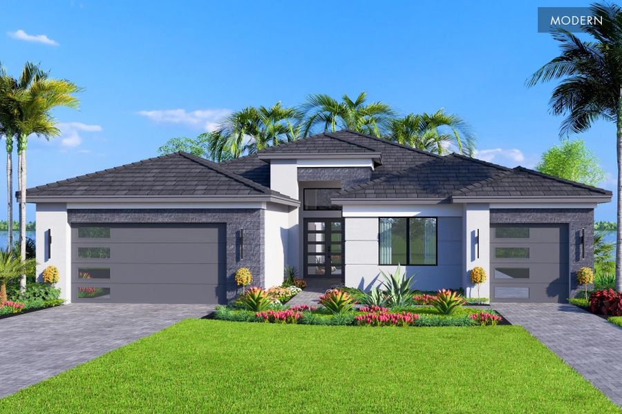 Representative exterior photo of a completed home built from the Bellagio II by GL Homes in Valencia Vista at Riverland, Port St. Lucie, FL (Image 11). Representative exterior photo of a completed home built from the Bellagio II by GL Homes in Valencia Vista at Riverland, Port St. Lucie, FL (Image 11).