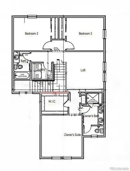 2D floor plan layout of this home in Buffalo Highlands – Commerce City, Commerce City, CO (Image 5).
