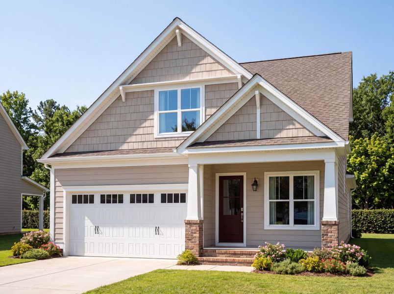 Representative exterior photo of a completed home built from the Rosemary Craftsman by Homes by Dickerson in Ponder, Wendell, NC (Image 1). Representative exterior photo of a completed home built from the Rosemary Craftsman by Homes by Dickerson in Ponder, Wendell, NC (Image 1).