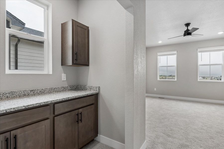 Furnished interior view inside a new home in Aspen Meadows, Colorado Springs (Image 13). Furnished interior view inside a new home in Aspen Meadows, Colorado Springs (Image 13).
