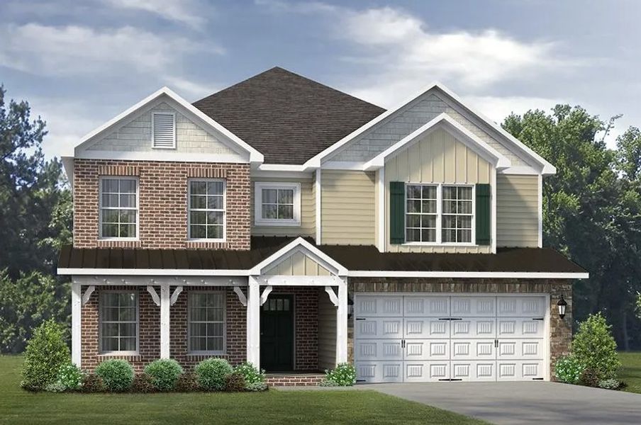 Representative exterior photo of a completed home built from the Hanover by Keystone Homes NC in Royal Pines, Trinity, NC (Image 21).