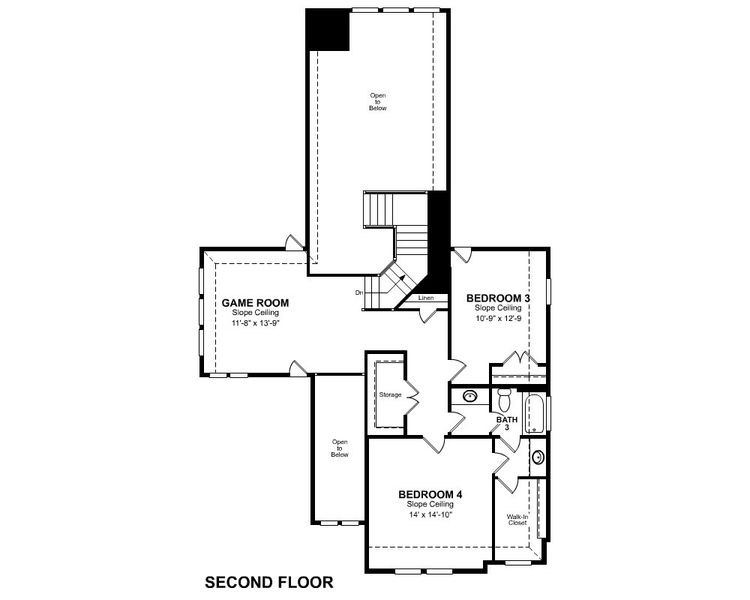 2D floor plan layout for the Summerfield by Beazer Homes in Arabella on the Prairie, Richmond, TX (Image 5).