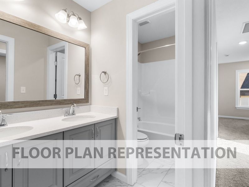 Secondary Bathroom | Bradford II Plan by Ivey Homes