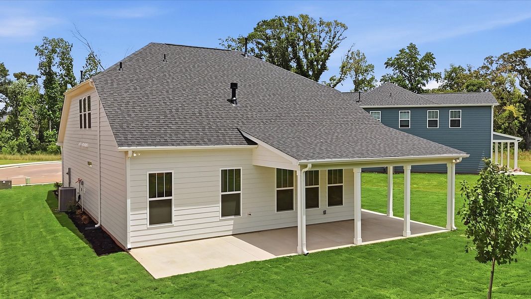 Exterior details and patio area of a home in Creeks at Midway, Anderson (Image 3).