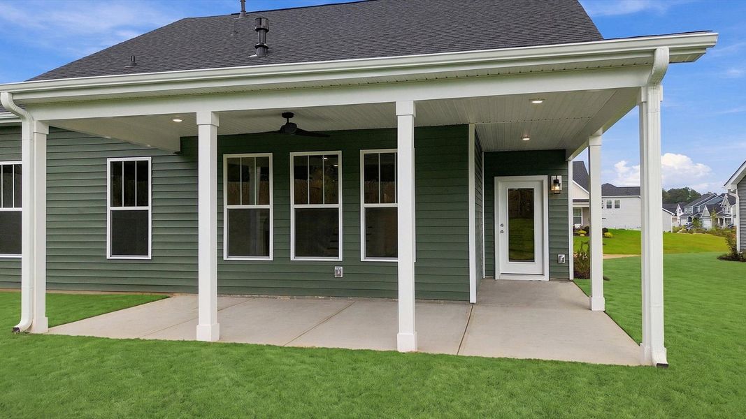 Exclusive rear covered porch with accomplished detail and elevated outdoor living potential in Piedmont, SC