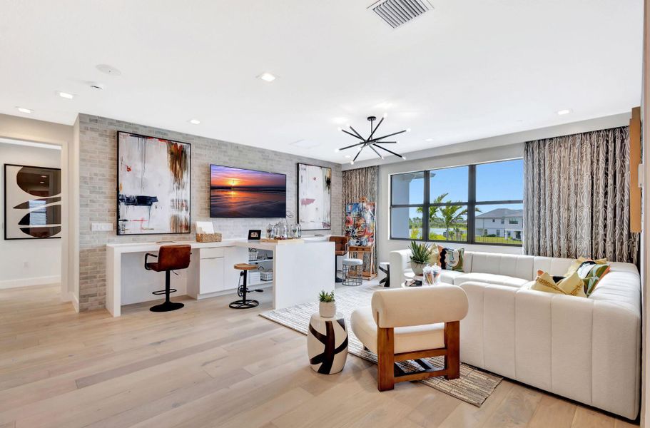 Furnished interior view inside a new home in Apex at Avenir, Palm Beach Gardens (Image 73).