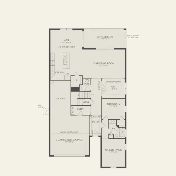 2D floor plan layout for the Serena by Pulte Homes in Highland Pines, Leesburg, FL (Image 4).