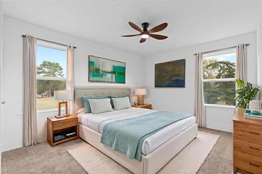 Notice how many beautiful windows that the Next Vista Homes custom homes have, not like the other builder with just maybe one window in the bedrooms!  All guest bedrooms have wonderful large walk-in closets and more!    * Virtual stage*