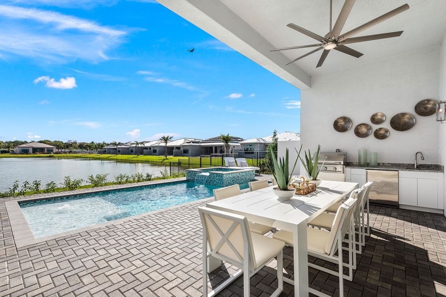 Representative exterior details of a home built from the Venice by GL Homes in Valencia Grand (55+), Boynton Beach (Image 4).