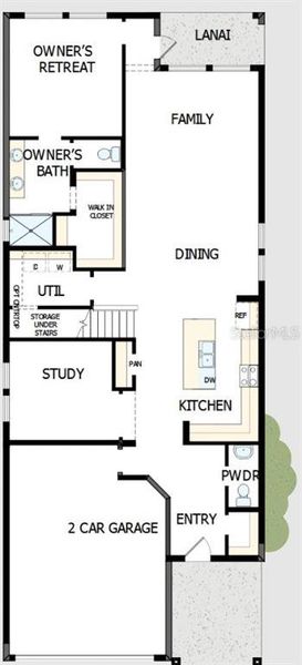2D floor plan layout of this home in Chapel Crossings, Wesley Chapel, FL (Image 4).