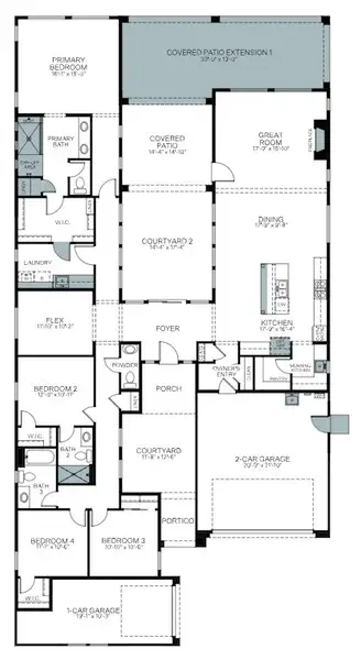 2D floor plan layout of this home in Overlook at The Dells, Prescott, AZ (Image 4). 2D floor plan layout of this home in Overlook at The Dells, Prescott, AZ (Image 4).