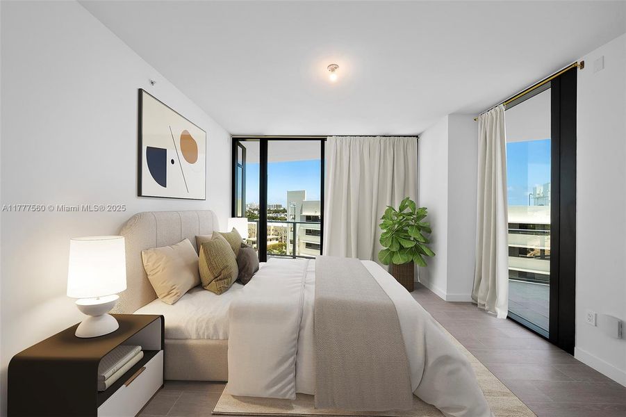 Furnished interior view inside a new home in Five Park, Miami Beach (Image 9).