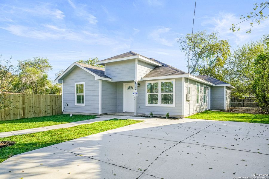 Front exterior of a new home in , San Antonio, TX, highlighting curb appeal (Image 1).