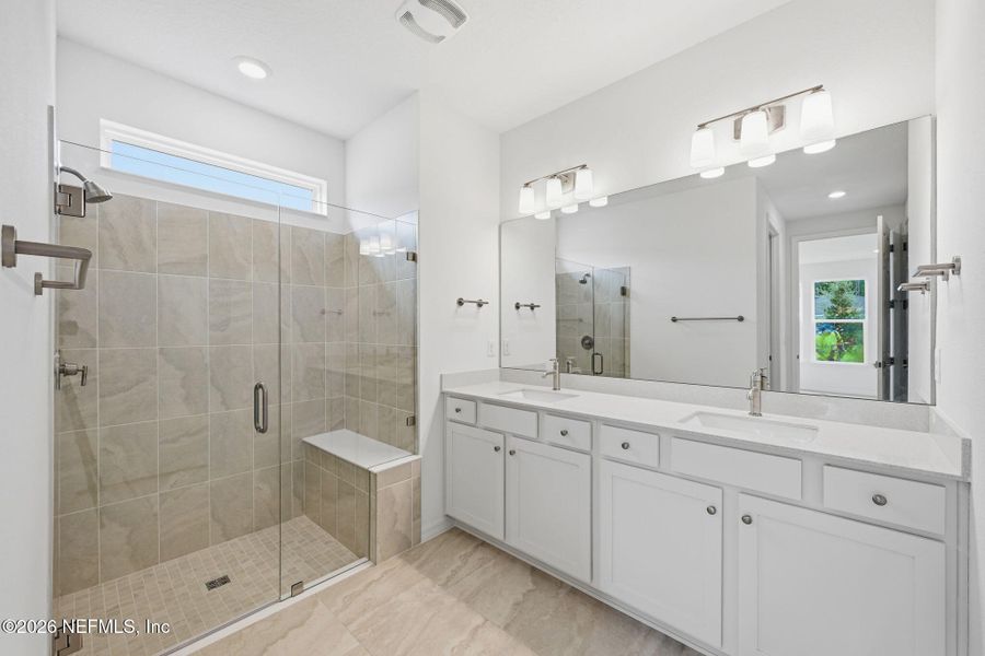 Furnished interior view inside a new home in Del Webb Wildlight, Yulee (Image 9).