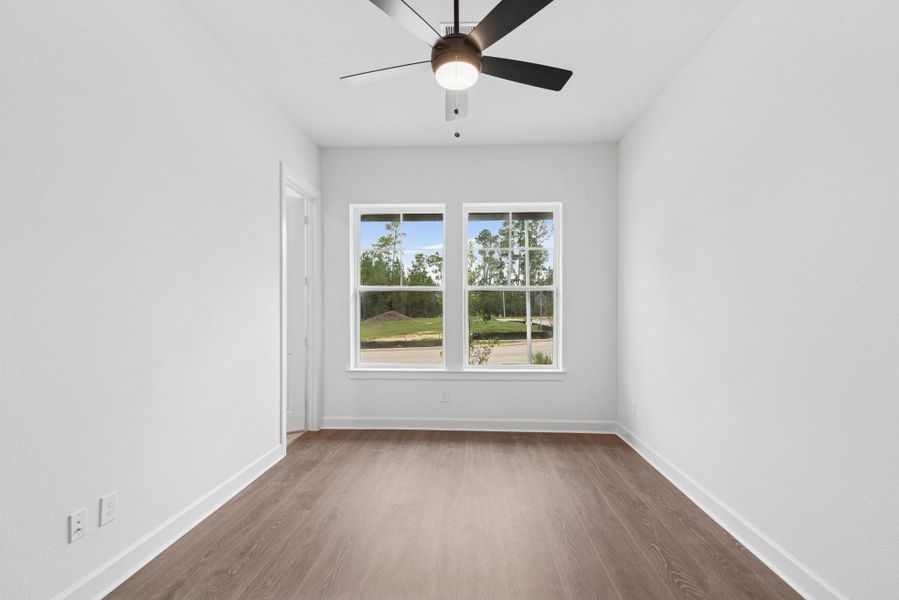 Ensuite guest bedroom at 1st floor with hard surface flooring and private bath