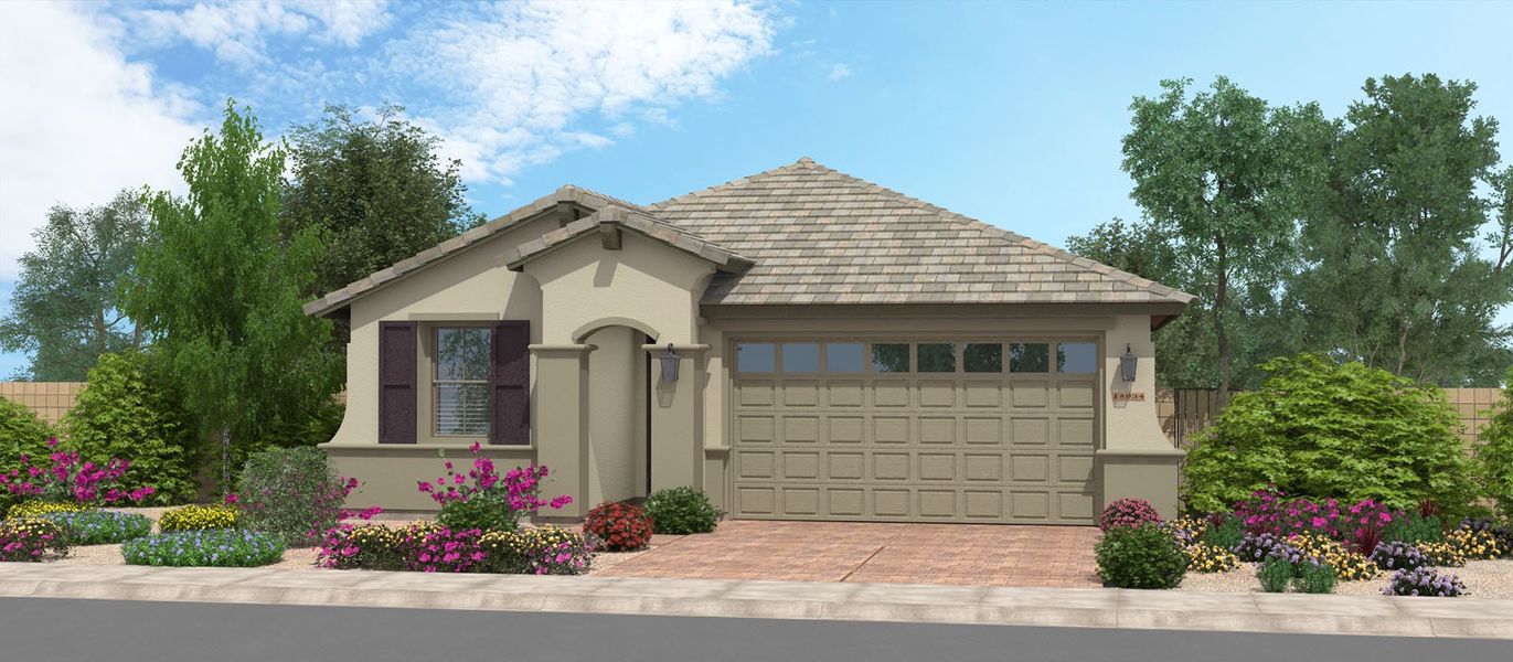 Representative exterior photo of a completed home built from the Bennett by Fulton Homes in Calistoga at Enclave, Litchfield Park, AZ (Image 4). Representative exterior photo of a completed home built from the Bennett by Fulton Homes in Calistoga at Enclave, Litchfield Park, AZ (Image 4).