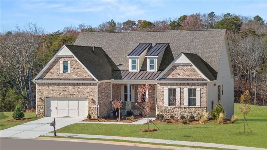 Front exterior of a new home in Horizon at Laurel Canyon, Canton, GA, highlighting curb appeal (Image 24).