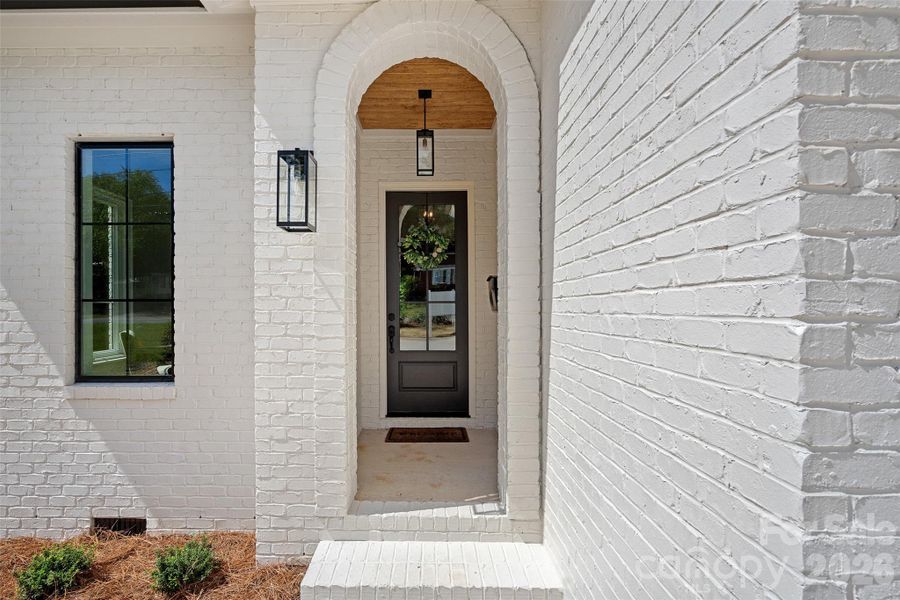 Archway to covered front entry
