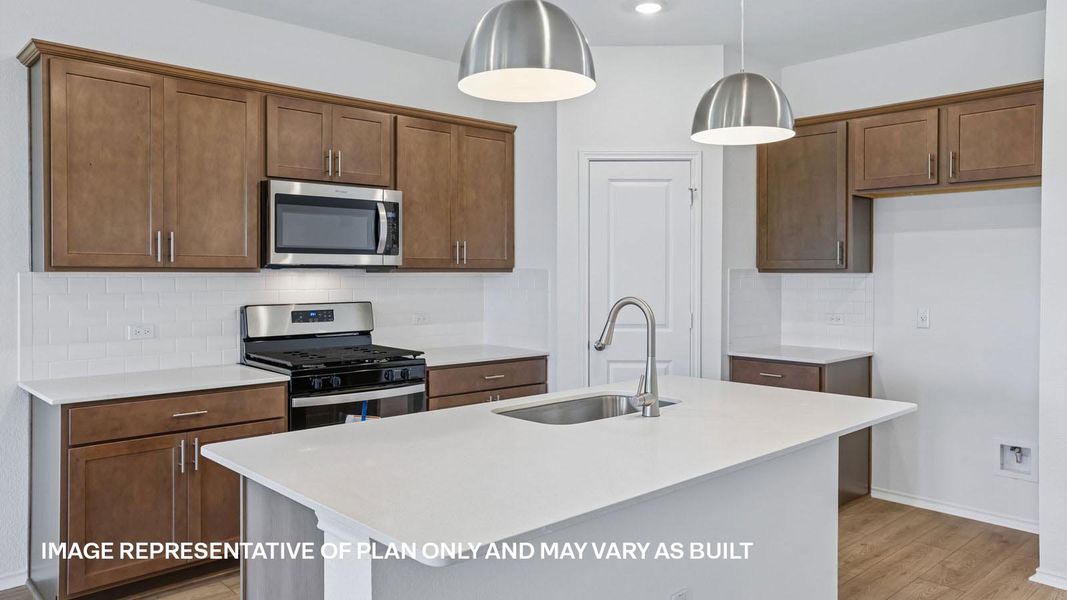 Representative furnished interior of a home built from the The Kendall by D.R. Horton in Valverde, Bastrop (Image 8).