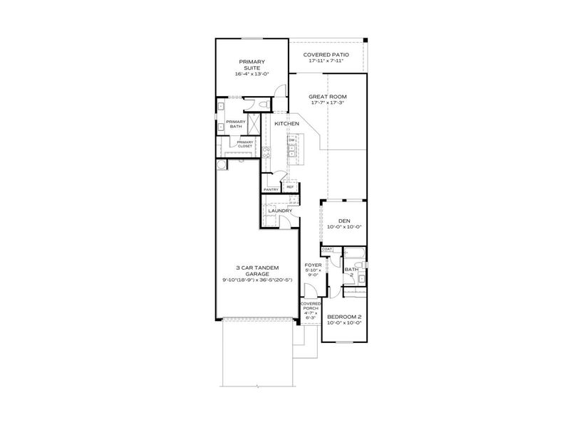 2D floor plan layout for the The Frontier by Davidson Homes LLC in North Ridge at Pronghorn Ranch, Prescott Valley, AZ (Image 3). 2D floor plan layout for the The Frontier by Davidson Homes LLC in North Ridge at Pronghorn Ranch, Prescott Valley, AZ (Image 3).