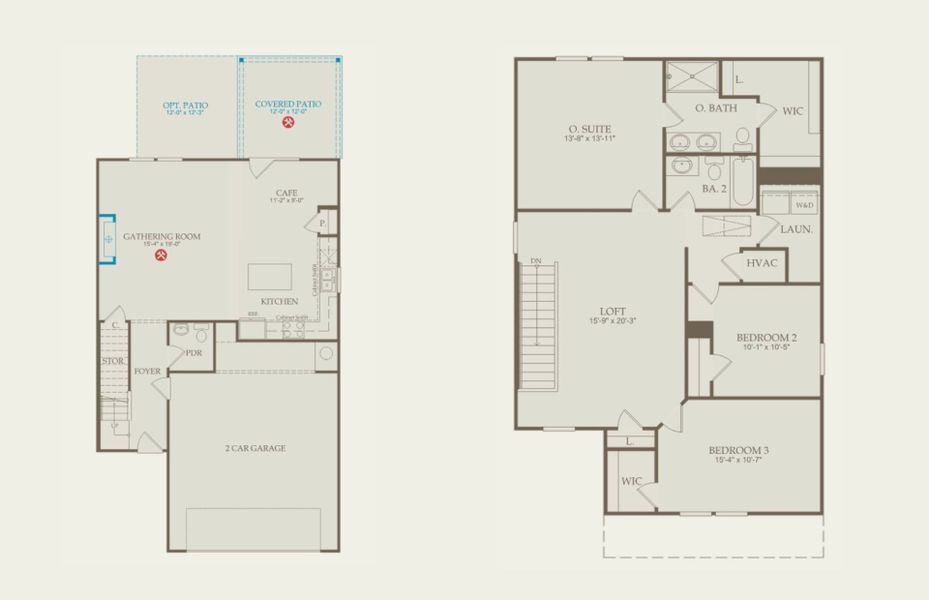 2D floor plan layout of this home in Grand Arbor, Blythewood, SC (Image 5).