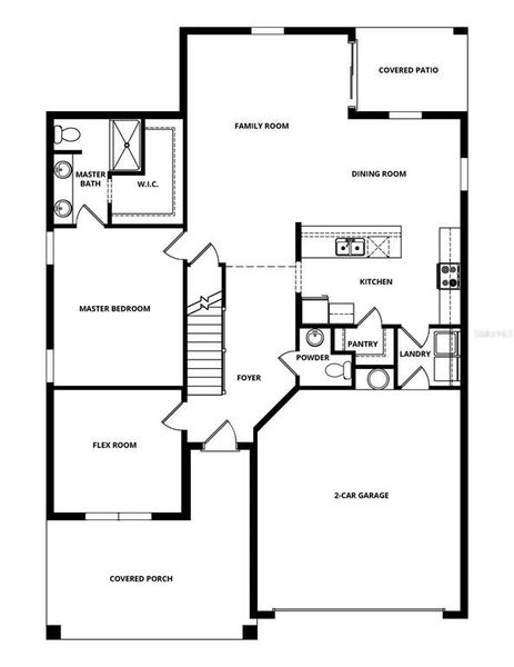 2D floor plan layout of this home in Gum Lake Preserve, Lake Alfred, FL (Image 3).