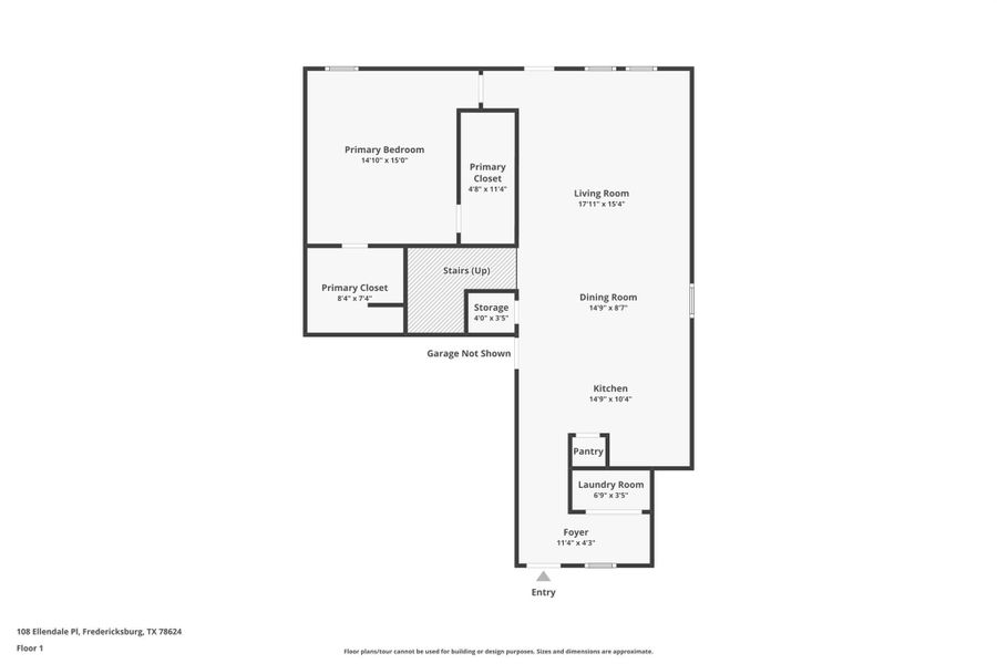 2D floor plan layout of this home in Friendship Oaks, Fredericksburg, TX (Image 5).