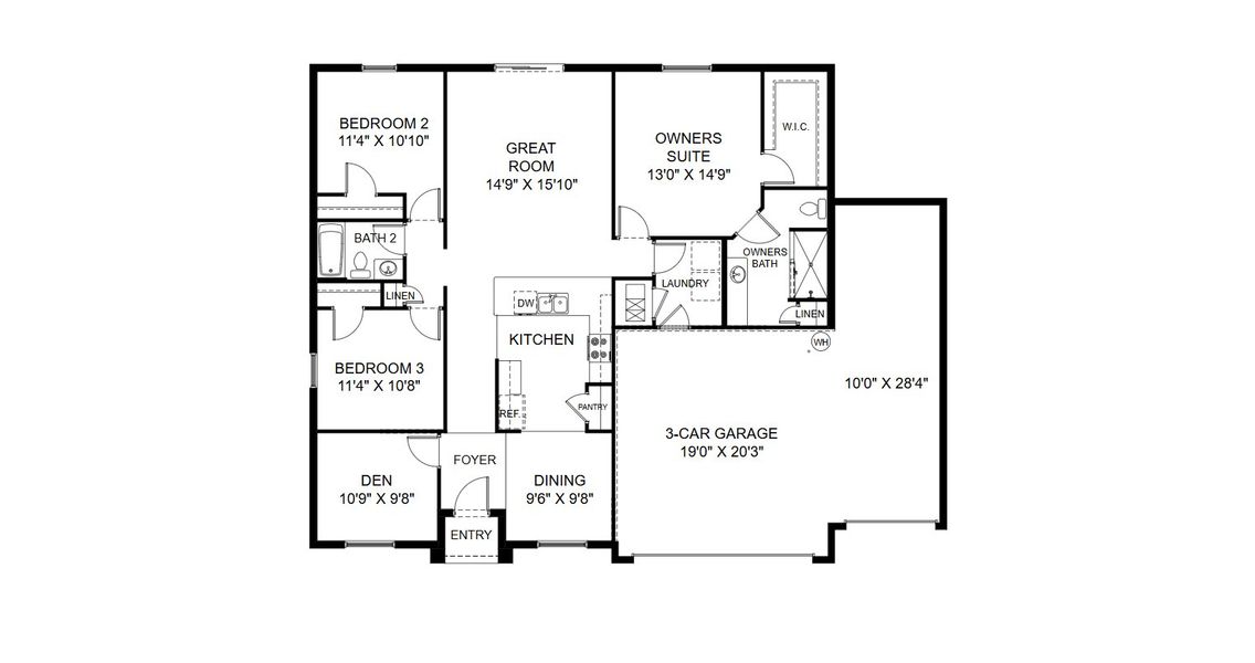 2D floor plan layout of this home in Lehigh Acres, Lehigh Acres, FL (Image 3).