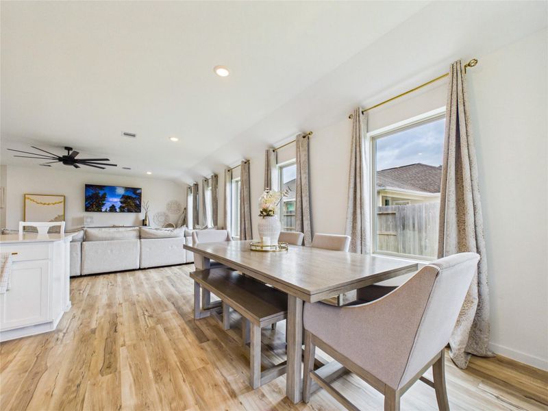 Furnished interior view inside a new home in Sterling Point at Baytown Crossings: Wildflower II Collection, Baytown (Image 15). Furnished interior view inside a new home in Sterling Point at Baytown Crossings: Wildflower II Collection, Baytown (Image 15).