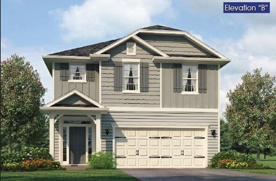 Front exterior of a new home in Magnolia Villas, Cornelia, GA, highlighting curb appeal (Image 1).