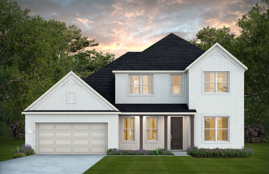 Representative exterior photo of a completed home built from the Lindale by Pulte Homes in Blue Creek Trails, Richmond, TX (Image 19). Representative exterior photo of a completed home built from the Lindale by Pulte Homes in Blue Creek Trails, Richmond, TX (Image 19).