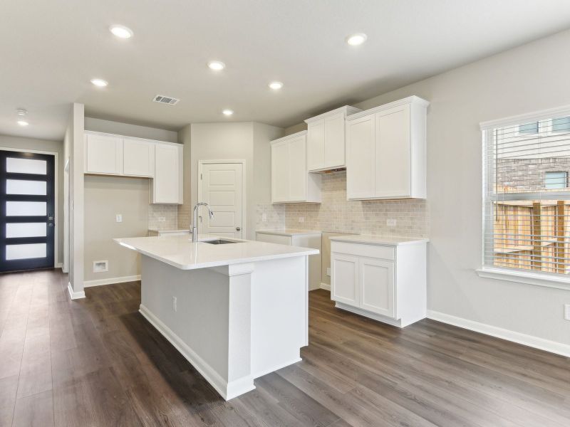 Kitchen in the Matador floorplan at a Meritage Homes community.