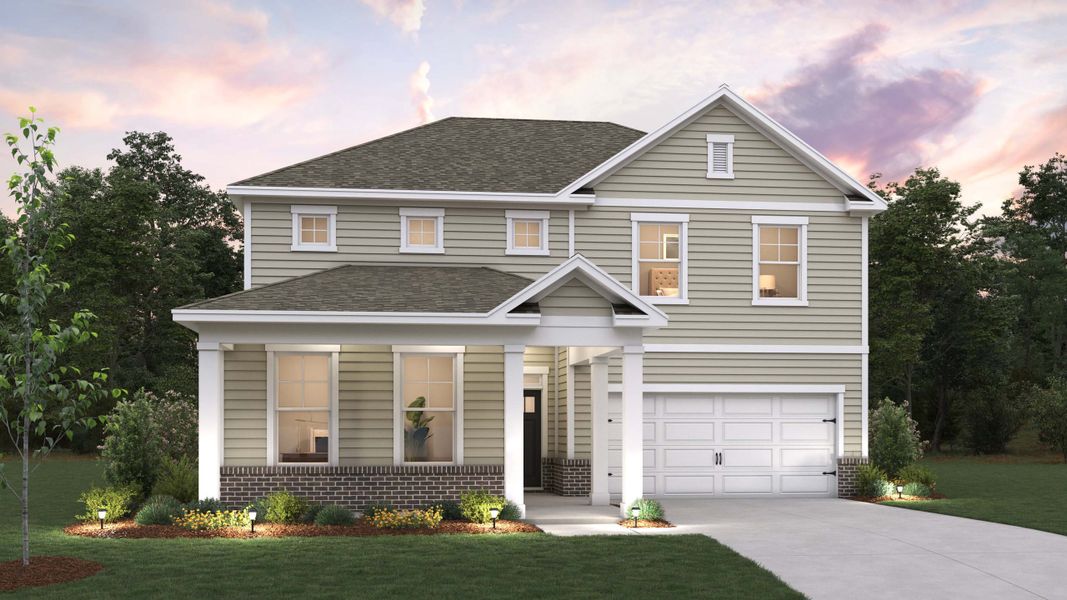Representative exterior photo of a completed home built from the Edisto by D.R. Horton in Avalon of Gastonia, Gastonia, NC (Image 8).