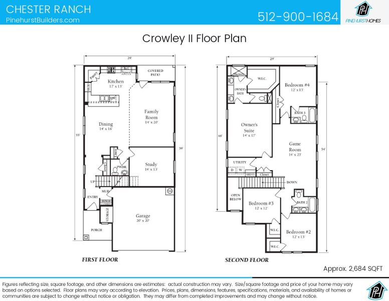 2D floor plan layout of this home in Chester Ranch Place, Round Rock, TX (Image 4).