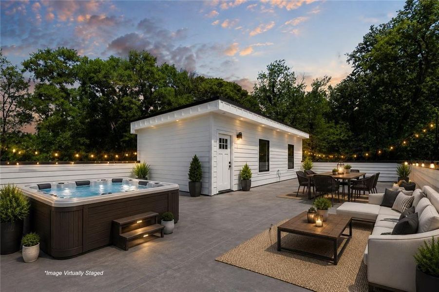Exterior details and patio area of a home in , Roswell (Image 45).