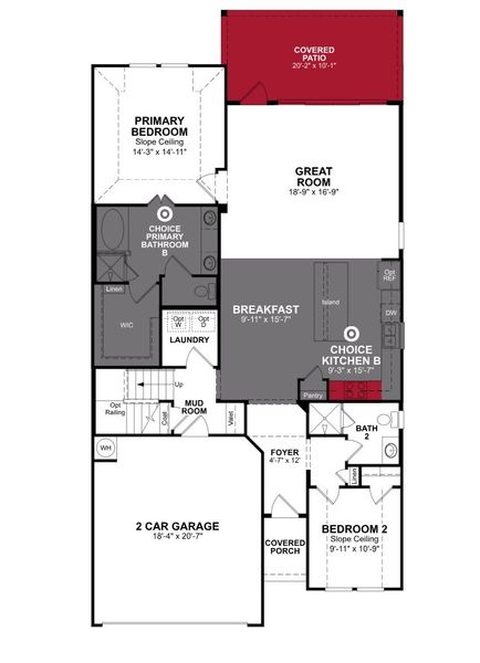 2D floor plan layout of this home in Bridgeland, Cypress, TX (Image 6).