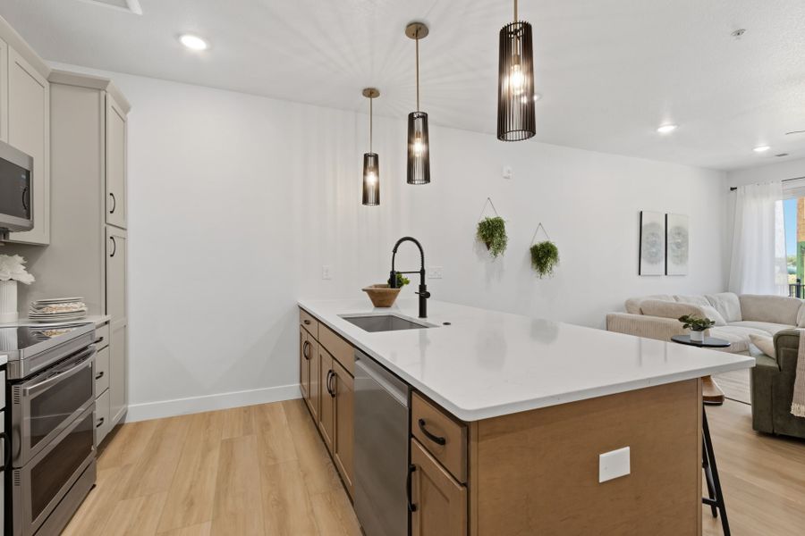 Representative furnished interior of a home built from the The Crestone by Landmark Homes in Northfield at Old Town, Fort Collins (Image 7).