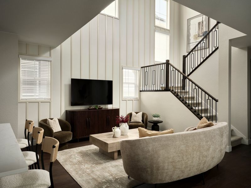 Representative furnished interior of a home built from the Spark Two by Brookfield Residential in Uplands, Westminster (Image 7).