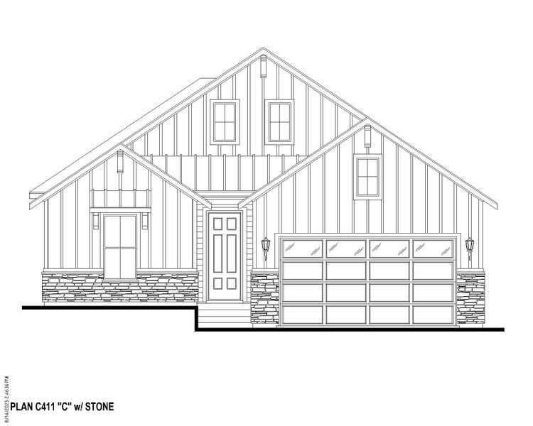 Plan 411 Elevation C w/ Stone