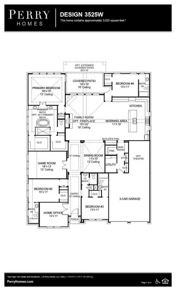 2D floor plan layout of this home in Briarley 70', Montgomery, TX (Image 2).